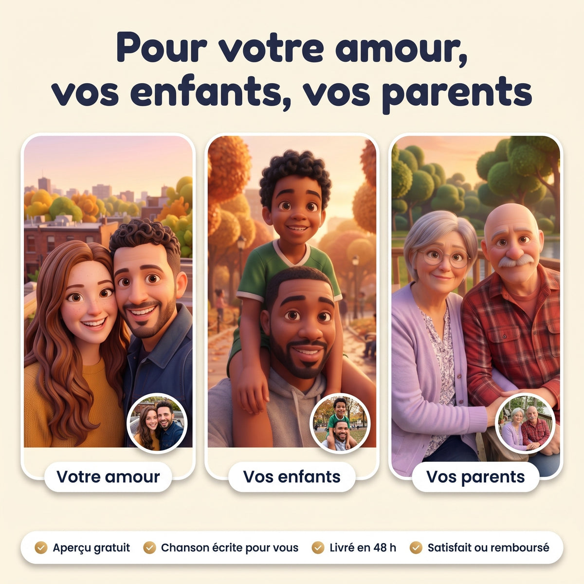 Votre amour, vos enfants, vos parents en film d'animation